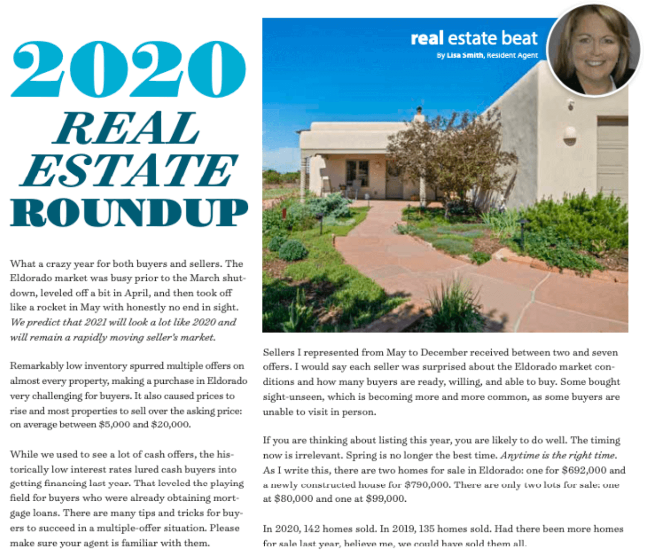 Lisa Smith real estate column Eldorado Living Feb 2021